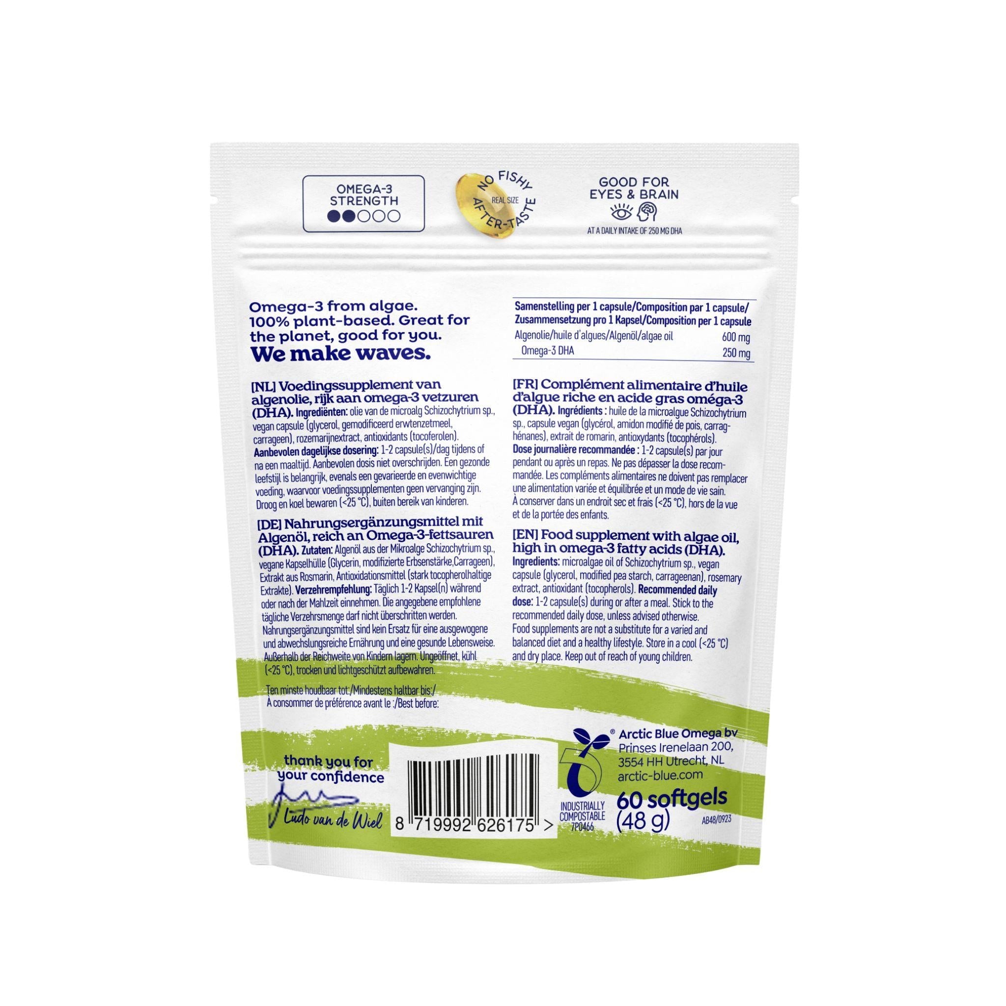 Omega 3 Algenöl Vegan - 60 Kapseln - Arctic Blue - Alaska - Seelachs - Algenöl - Cod liver oil - montcalia.ch
