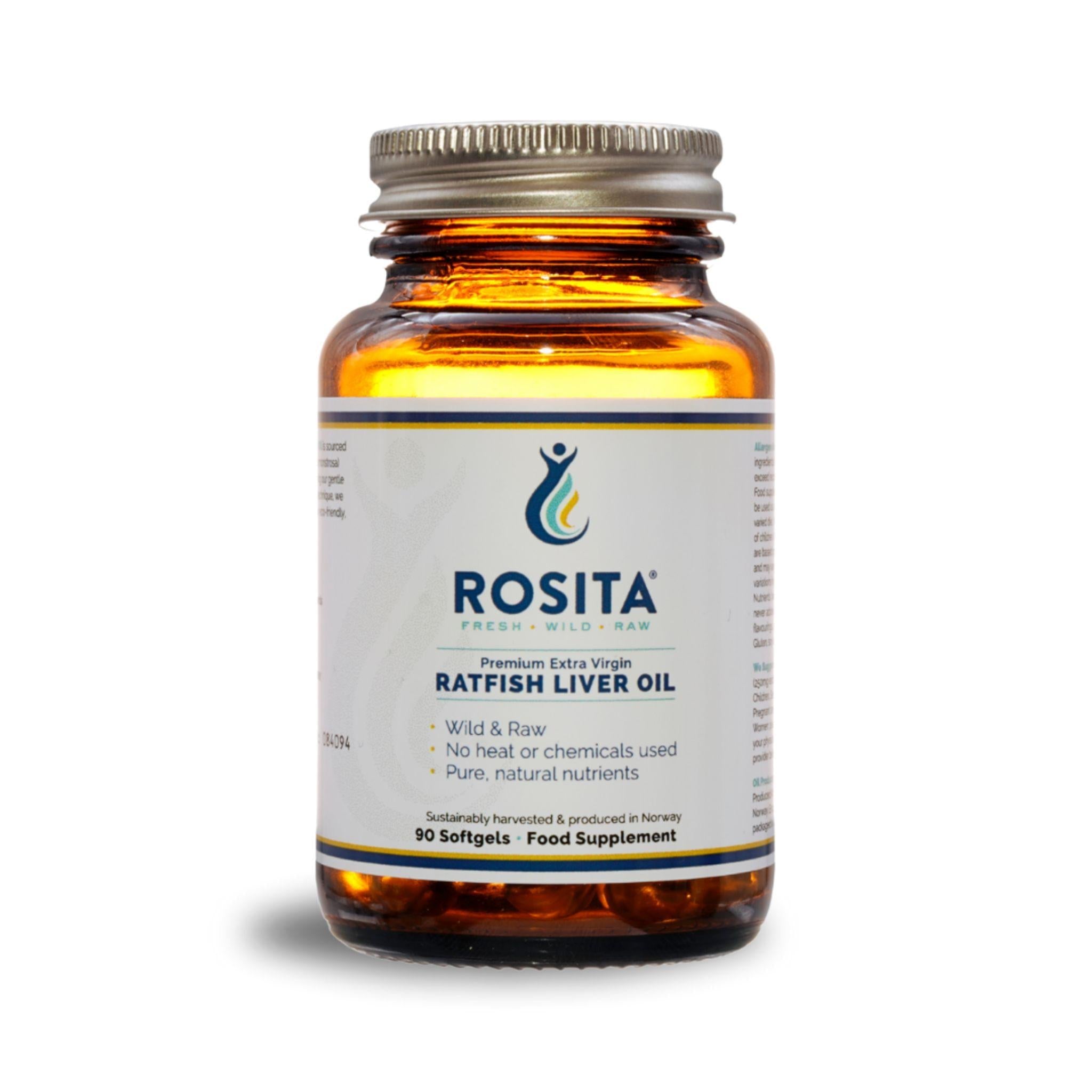 Ratfish Liver Oil - 90 Kapseln - Rosita Real Foods - 1000 UI - 5000 IU - Abnehmen - montcalia.ch