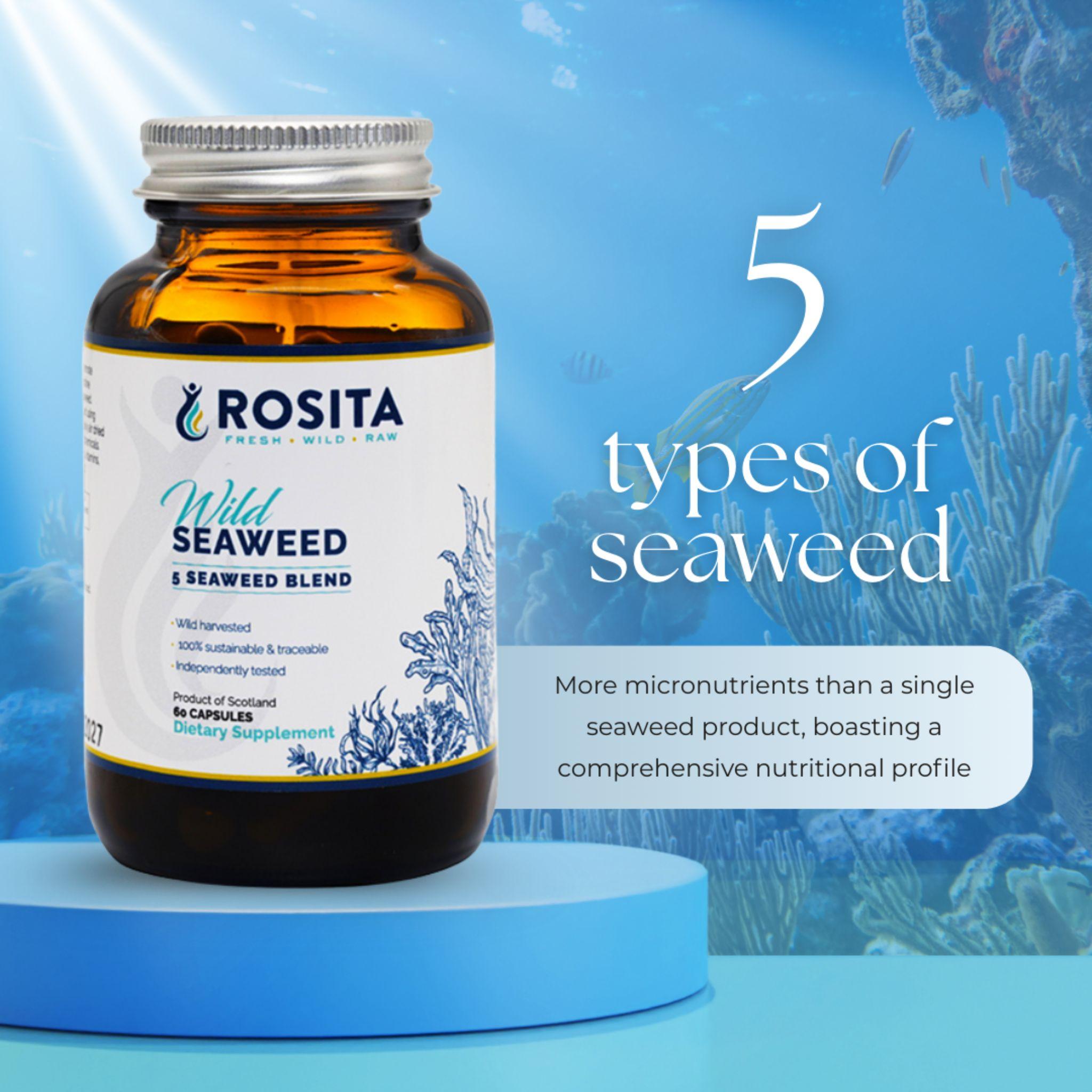 Rosita 5 - Algen - Mischung - 60 Kapseln - Rosita Real Foods - 1000 UI - 5000 IU - Abnehmen - montcalia.ch