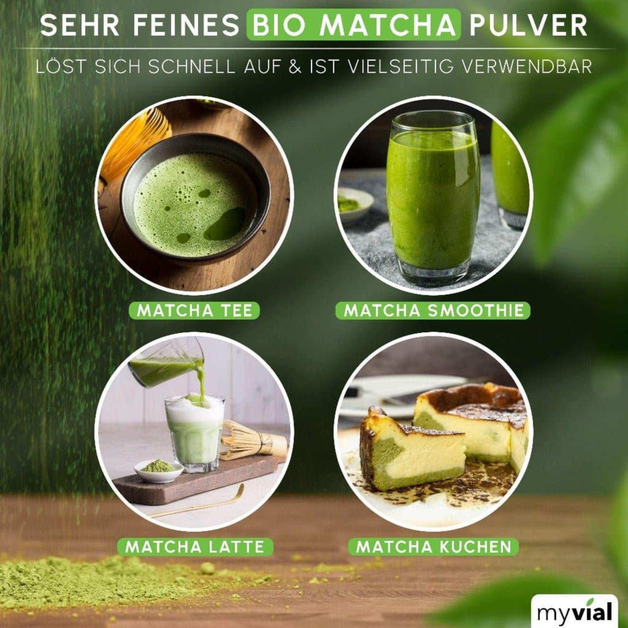 Bio Premium Matcha Pulver aus Japan - 100g - myvial - Bio - chai - EU Bio - montcalia.ch